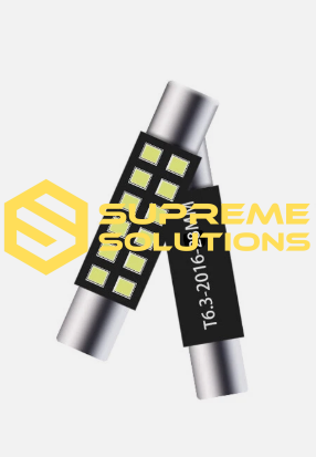 T6.3-2016-12SMD 28MM 12V – White SV7 LED Bulb (T6.2 replacement) for Interior & Plate Use
