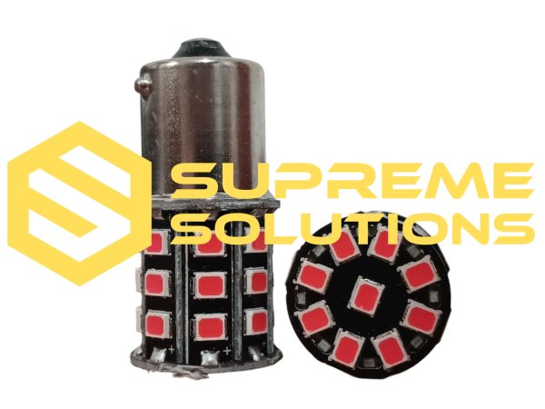 12V 1156-3030-28SMD Одноконтактна (аналог лампи R5W;R10W;P21W) Червоний