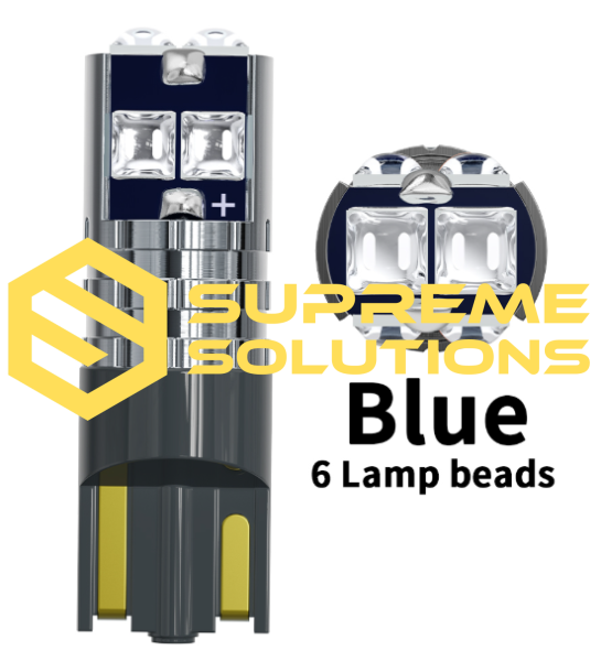 12–24V T10 LED Bulb | Blue Color | CANBUS | W5W Type