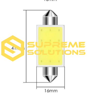 LED Bulb FS COB 12Chips 41mm 12V – C5W Replacement with Clean White COB Light