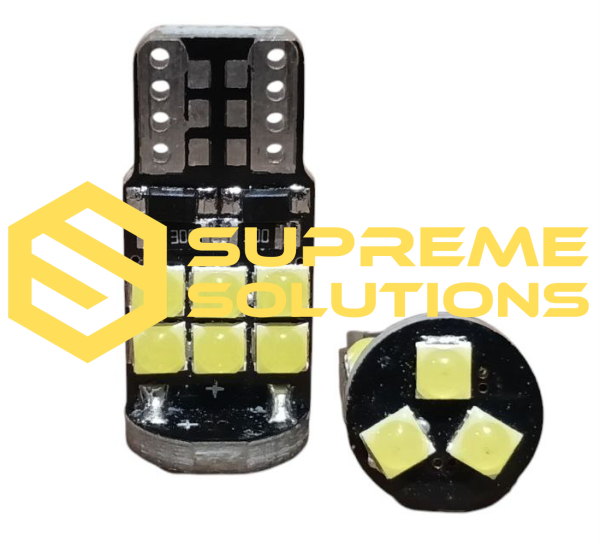 12V LED Bulb T10-3030-15SMD with CANBUS Driver (W5W Equivalent)
