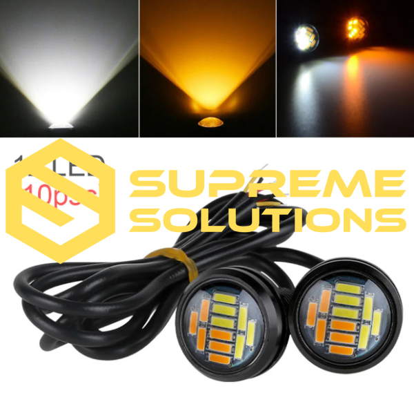 LED Bulb DRL 12V 3014 6SMD+6SMD 3W — White/Yellow | Dual-Color Daytime Running Light