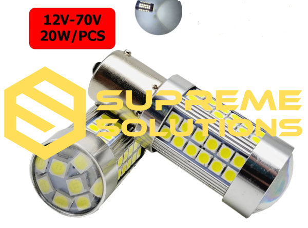 1156 LED Bulb 72×Samsung 3030 – 7–70V 20W BA15s – Ultra-Bright with LENZ Lens