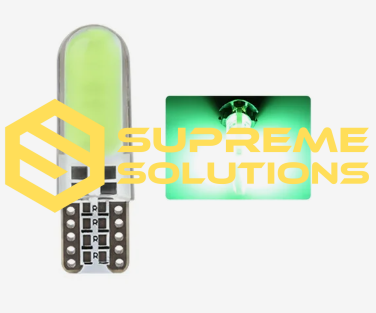 T10-COB RAINBOW SILICONE LED Bulb 12V | Green | W5W Equivalent | Supreme Solutions