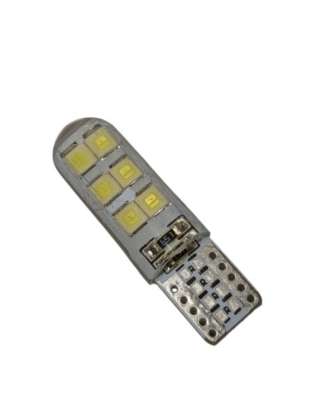 Світлодіодна автолампа T10 3528 12SMD Crystal SILICONE (аналог W5W)