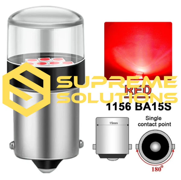 1156-3030-10SMD Samsung – 24V Red Single-Contact LED Bulb