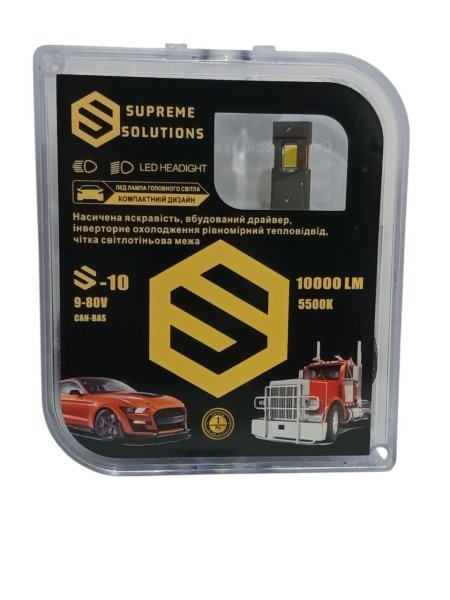 S10 H7 LED Bulb – 55W, 10000LM, 3 Color Modes, Active Cooling, IP68
