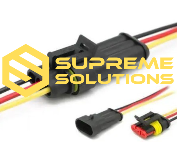 3-Pin Waterproof Connector Set — Reliable Electrical Connection for Automotive Use