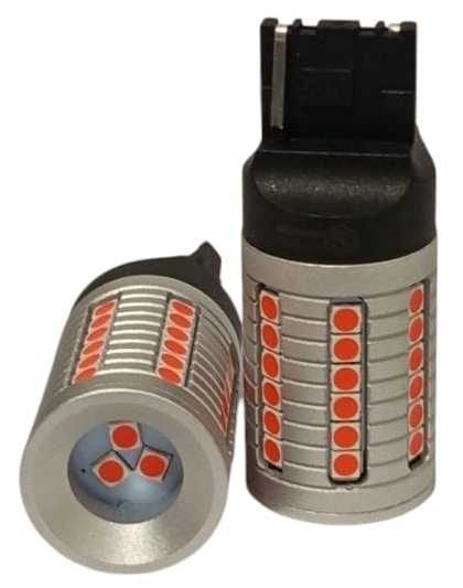 7440-3030-45SMD 28W 12–48V Червона – над'яскрава безцокольна LED-лампа W21W з драйвером SUPER CANBUS