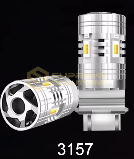 LED лампа 12–18V 3157 CSP7035 DUAL-FAN CANBUS (двоконтактна, Білий/Жовтий)