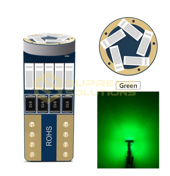 LED-лампа T10-4014-15SMD CANBUS 12V Зелена — SUPREME SOLUTIONS