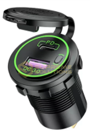 Автозарядка OPTIVUS 12–24V | USB 2 порти | 53W | Салатова