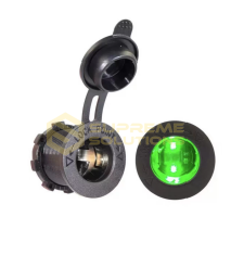 Автомобільний прикурювач (розетка) 12–24V з зеленим підсвічуванням