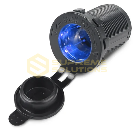 Автомобільний прикурювач (розетка) 12–24V з синім підсвічуванням