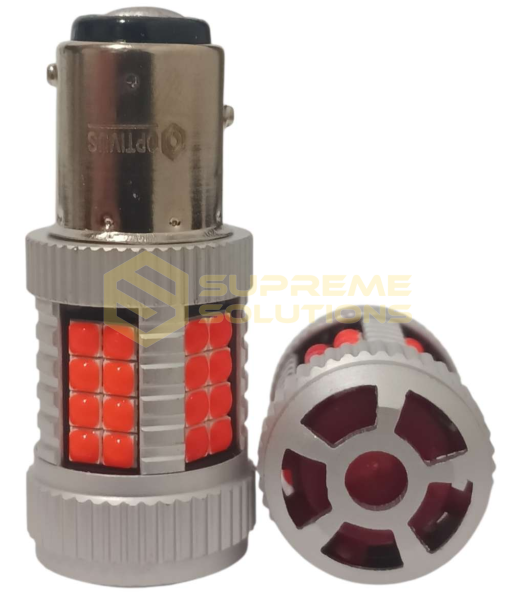 Светодиодная лампа OPTIVUS 1157 (BAY15d) 12–40V 40SMD 3030 CANBUS 30W — красная