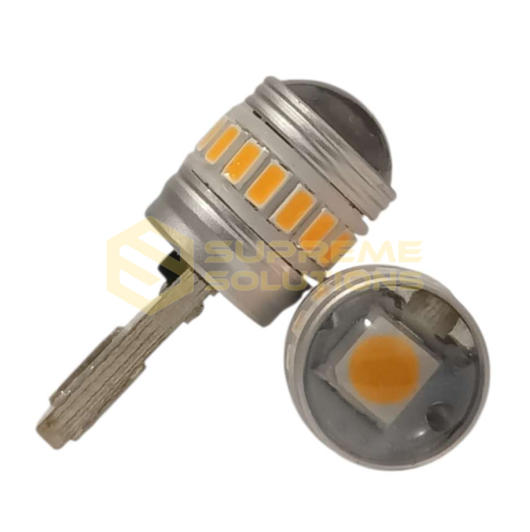 Світлодіодна лампа T10 (W5W) 9–30V 17SMD 3014 + 1SMD 3030 CANBUS 2.5W з лінзою — жовта