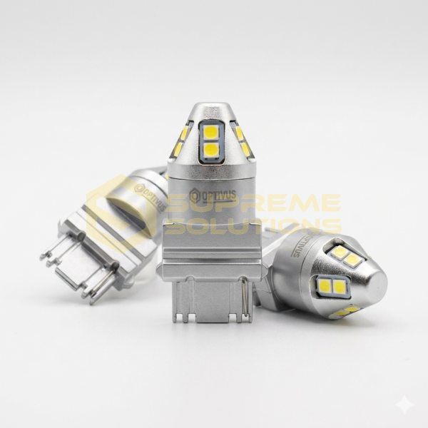 9-80V 3156 P27W 3030-10SMD Samsung CANBUS LED лампа Белая OPTIVUS