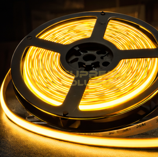 Світлодіодна COB стрічка 24V 5 метрів Жовта суцільне світло LED стрічка