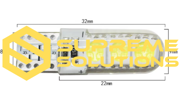 12V T10-5050-6SMD SILICONE (аналог лампи W5W) Білий