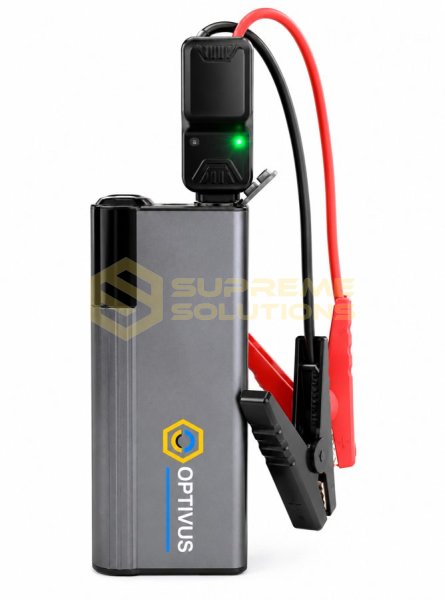Пуско-зарядний пристрій OPTIVUS RLA-09-JP 12000mAh 600A/1200A з LED-дисплеєм та Power Bank