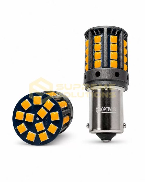 Світлодіодна LED лампа 1156 PY21W BAU15s 3030-44SMD CREE 28W CANBUS Одноконтактна Жовта OPTIVUS