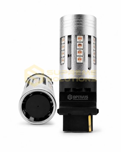 12-24V 3156-3030-24SMD 25W CANBUS LED лампа Жовта Безцокольна Одноконтактна (Америка WY21W / P27W) OPTIVUS USA Series