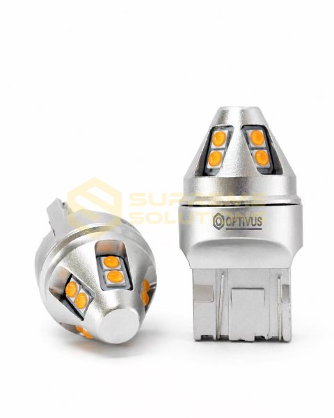 OPTIVUS 7443 W21/5W Samsung 3030 10SMD CANBUS Amber Dual-Function Wedge LED Bulb