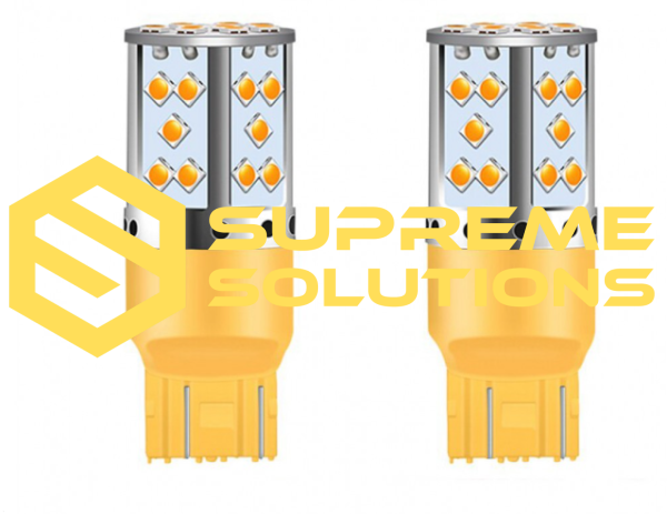 7440 LED Bulb 12–24V 35SMD Samsung CANBUS — Yellow | WY21W Replacement
