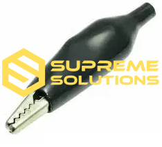 Black Alligator Clamp — 30A Heavy-Duty Connector