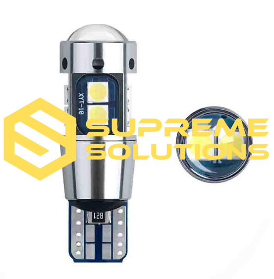 Светодиодная лампа T10-3030-10SMD с линзой, Samsung, CANBUS, 12–24V