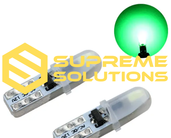 T5-3014-2SMD LED 12V з драйвером – аналог лампи W1.2W-- Зелений