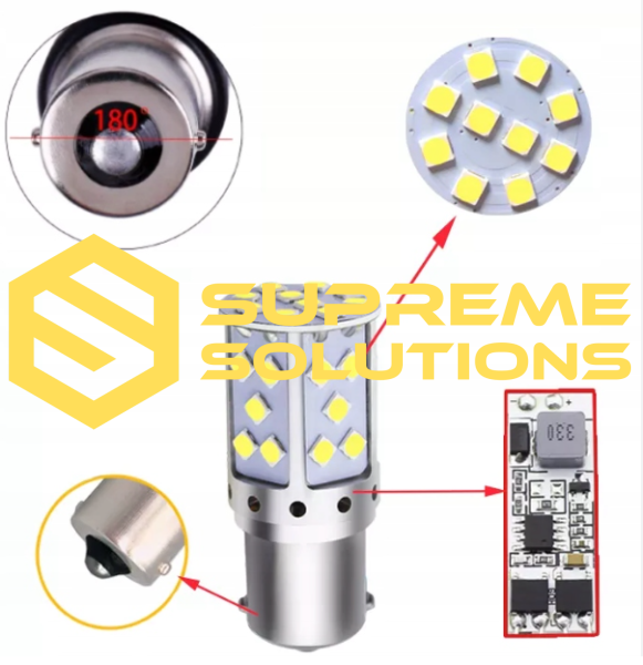 LED Bulb 1156-3030-35SMD 12–24V White BA15s – Powerful P21W Replacement