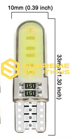 T10 LED Rainbow Silicone Bulb with CANBUS (12V) White