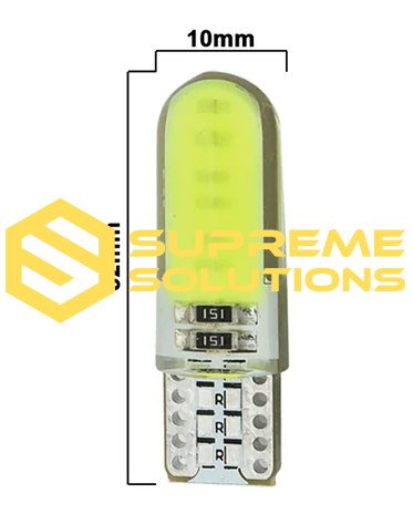 T10-COB RAINBOW SILICONE LED Bulb 12V | Green | W5W Equivalent | Supreme Solutions