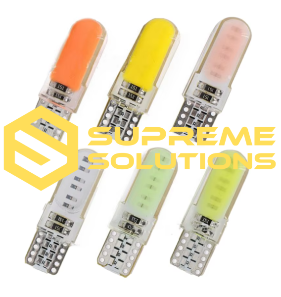 T10-COB RAINBOW SILICONE LED Bulb 12V | Green | W5W Equivalent | Supreme Solutions