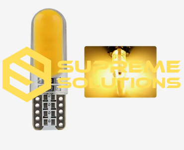 T10-COB RAINBOW SILICONE LED Bulb 12V | Yellow | W5W Equivalent | Supreme Solutions