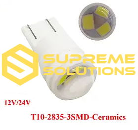 T10 2835 3SMD Ceramic LED Bulb 12V | Compact and Heat-Resistant | White Light