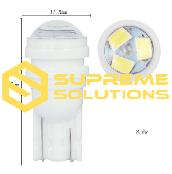 T10 2835 3SMD Ceramic LED Bulb 12V | Compact and Heat-Resistant | White Light