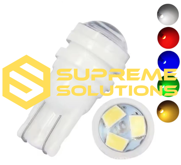 T10 2835 3SMD Ceramic LED Bulb 12V | Compact and Heat-Resistant | White Light