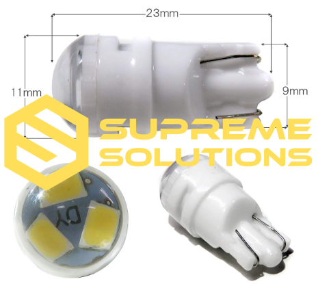 T10 2835 3SMD Ceramic LED Bulb 12V | Compact and Heat-Resistant | White Light