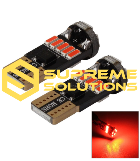 T10 4014 15SMD LED 12V | Red Light | Non-Polarity | CANBUS Compatible