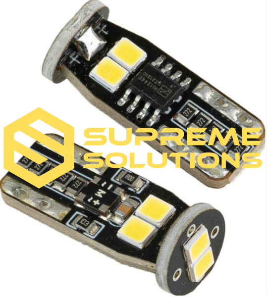 LED лампа T10-2835-6SMD 12V | Біле світло | CANBUS драйвер | W5W