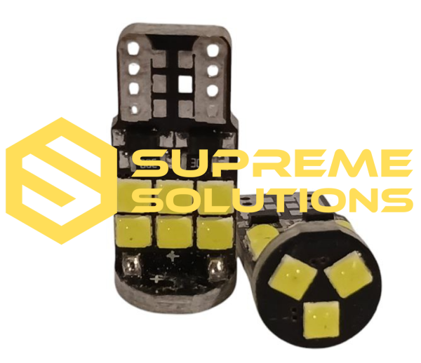 12V LED Bulb T10-3030-15SMD with CANBUS Driver (W5W Equivalent)