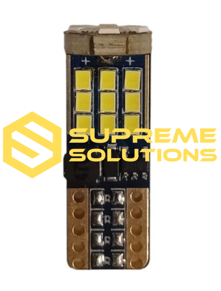 12-24V LED Bulb T10-2016-27SMD with Super CANBUS Driver (W5W Equivalent)