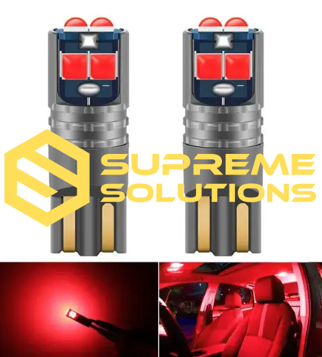 LED лампа T10-3030-6SMD CREE Samsung з CANBUS | 12–24V | Червоне світло | Аналог W5W