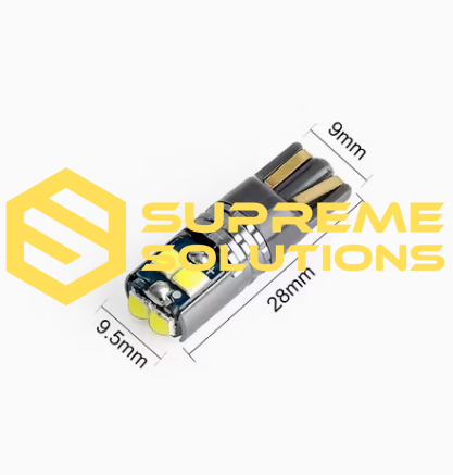 Yellow LED T10 Bulb | 12–24V | Samsung 3030 | CANBUS | W5W Replacement