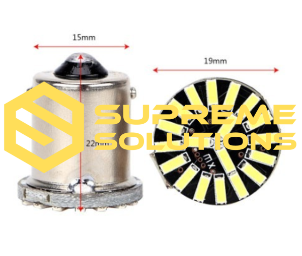 LED Bulb 1156-4014-19SMD 12V | White | BA15s Base | R10W/P21W Equivalent