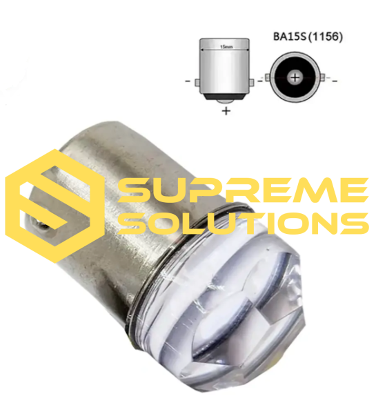 12V 1156 LED Bulb – 3030-9SMD CRISTAL | White | BA15s | Single Contact