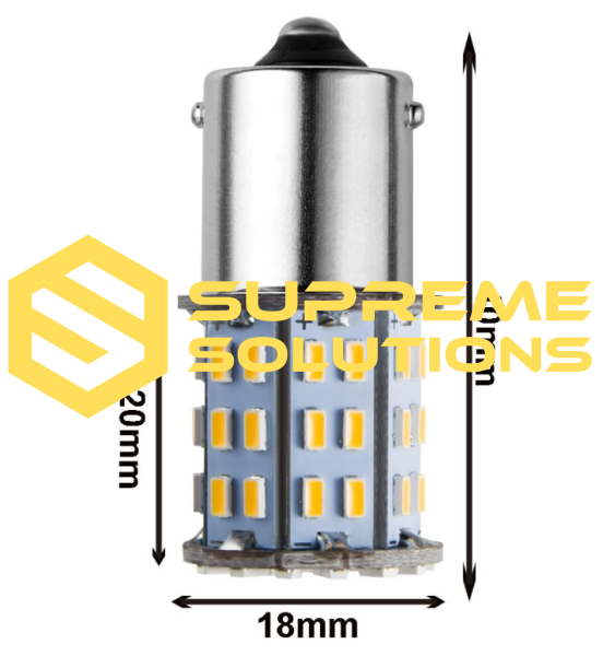 1156 12V LED Bulb with 64 SMDs — White | Replacement for R5W, R10W, P21W