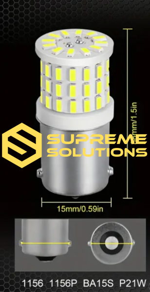 LED Bulb 1156 12–24V 57 SMD CERAMIC — Single Contact | White | Replacement for R5W, R10W, P21W